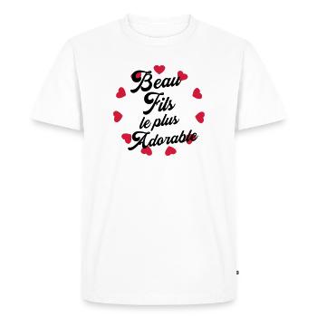 Beau Fils - Beau-Fils - Famille - Mariage - Tshirt - Men's Premium Organic T-Shirt - white - Front - Nico (187cm)