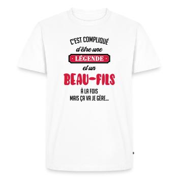 Beau Fils - Beau-Fils - Famille - Mariage - Tshirt - Men's Premium Organic T-Shirt - white - Front - Nico (187cm)