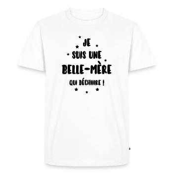 Belle-Mère - Belle Mere - Maman - Mariage - Bébé - Men's Premium Organic T-Shirt - white - Front - Nico (187cm)