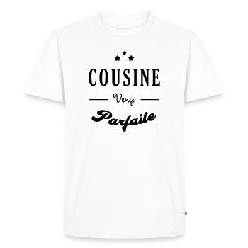 Oncle / Tante / Cousin / Cousine - T-shirt Premium bio Homme - blanc - Devant - Nico (187cm)