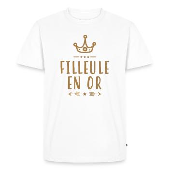 Parrain / Marraine / Filleule / Filleul / Baptême - T-shirt Premium bio Homme - blanc - Devant - Nico (187cm)