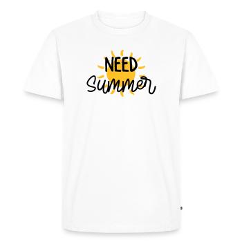 été / vacances / plage / soleil / mer - T-shirt Premium bio Homme - blanc - Devant - Nico (187cm)