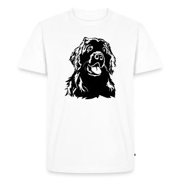 Terre-Neuve tête - T-shirt Premium bio Homme - blanc - Devant - Nico (187cm)
