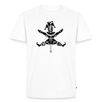 Jumping jack avec chapeau de bouffon - T-shirt Premium bio Homme - blanc - Devant - Nico (187cm)