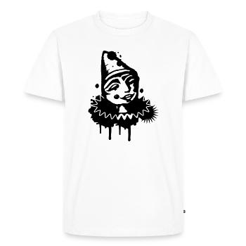 Portrait d’un clown mélancolique en graffitis - T-shirt Premium bio Homme - blanc - Devant - Nico (187cm)