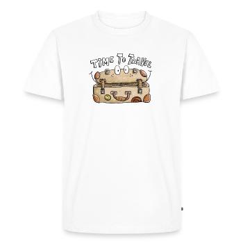 Time To Travel I Suitcase Holiday Trip - Men's Premium Organic T-Shirt - white - Front - Nico (187cm)