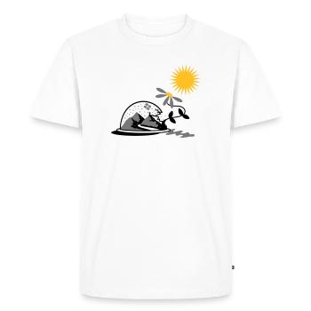 Snow globe with sunflower and sun - Men's Premium Organic T-Shirt - white - Front - Nico (187cm)