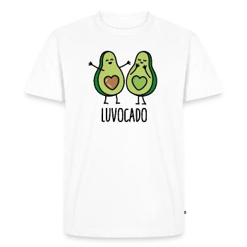Luvocado love luv Kawaii mignonne Avocat cadeau - T-shirt Premium bio Homme - blanc - Devant - Nico (187cm)