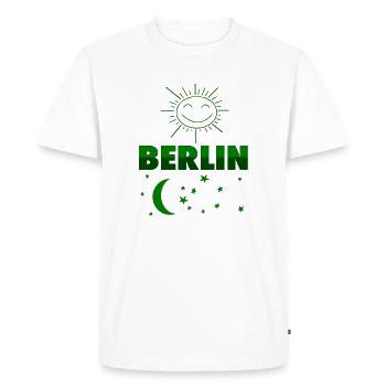 Berlin Day & Night Capital Design - Men's Premium Organic T-Shirt - white - Front - Nico (187cm)