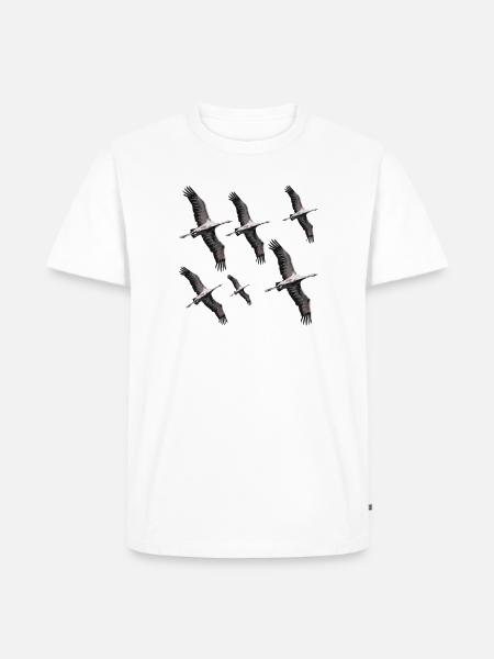 Bird migration cranes - Men's Premium Organic T-Shirt - white