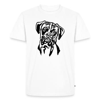 Tête de boxeur - T-shirt Premium bio Homme - blanc - Devant - Nico (187cm)
