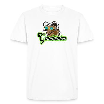 Bouquetin des Grisons avec lunettes de soleil - T-shirt Premium bio Homme - blanc - Devant - Nico (187cm)