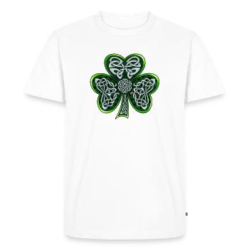 Celtic Shamrock - Men's Premium Organic T-Shirt - white - Front - Nico (187cm)
