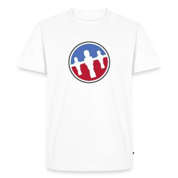 Logo de kick - T-shirt Premium bio Homme - blanc - Devant - Nico (187cm)