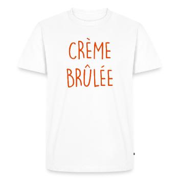 PUDDING À LA CRÈME BRÛLÉE - T-shirt Premium bio Homme - blanc - Devant - Nico (187cm)