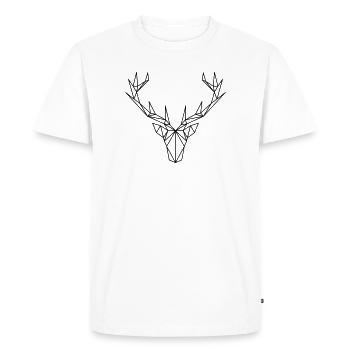 Bois de cerf bois de cerf couleur personnalisable - T-shirt Premium bio Homme - blanc - Devant - Nico (187cm)