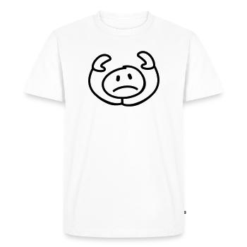 resigned stick man head - Men's Premium Organic T-Shirt - white - Front - Nico (187cm)
