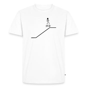 Skateboard Kickflip Boy Cap Cool - Men's Premium Organic T-Shirt - white - Front - Nico (187cm)