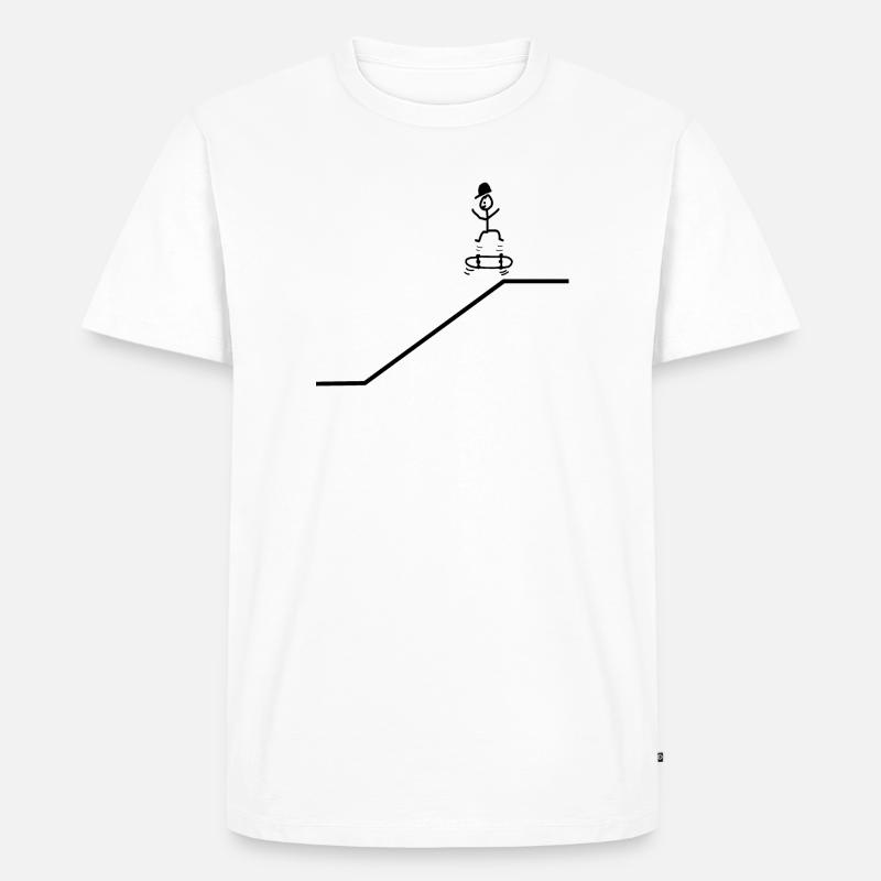 Skateboard Kickflip Junge Cap Cool - Männer Premium Bio T-Shirt - Weiß