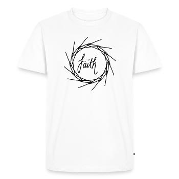 Faith - Men's Premium Organic T-Shirt - white - Front - Nico (187cm)