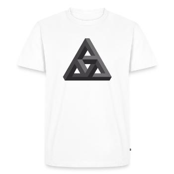 Abstract Geometry Pattern in Gray - Men's Premium Organic T-Shirt - white - Front - Nico (187cm)