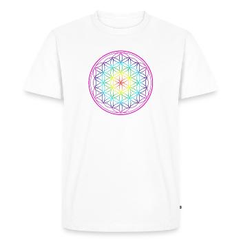 Fleur arc-en-ciel de la Vie Fleur de la Vie - T-shirt Premium bio Homme - blanc - Devant - Nico (187cm)