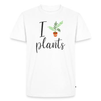 I plant plants - Men's Premium Organic T-Shirt - white - Front - Nico (187cm)