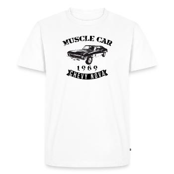 Vintage Chevy Nova Design - T-shirt Premium bio Homme - blanc - Devant - Nico (187cm)