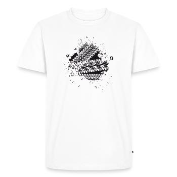 Pneu de voiture boueux bande de roulement de piste de frein dans la boue - T-shirt Premium bio Homme - blanc - Devant - Nico (187cm)