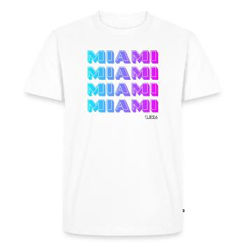 Miami Neon Gradient Pattern - Men's Premium Organic T-Shirt - white - Front - Nico (187cm)