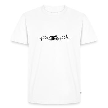 Simson Schwalbe S51 heart line EKG moped gift - Men's Premium Organic T-Shirt - white - Front - Nico (187cm)