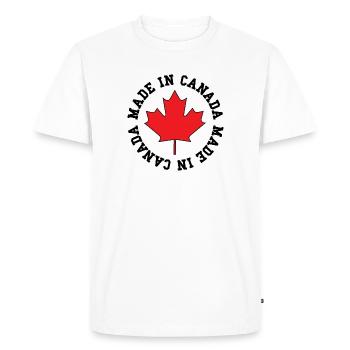 Made in Canada – Maple Leaf Statement - Men's Premium Organic T-Shirt - white - Front - Nico (187cm)