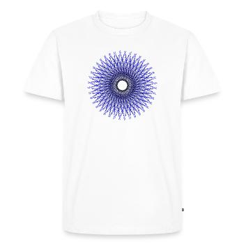 Motif étoile radiale bleue - T-shirt Premium bio Homme - blanc - Devant - Nico (187cm)