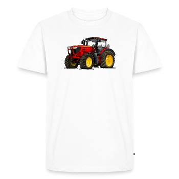Tracteur rouge - T-shirt Premium bio Homme - blanc - Devant - Nico (187cm)