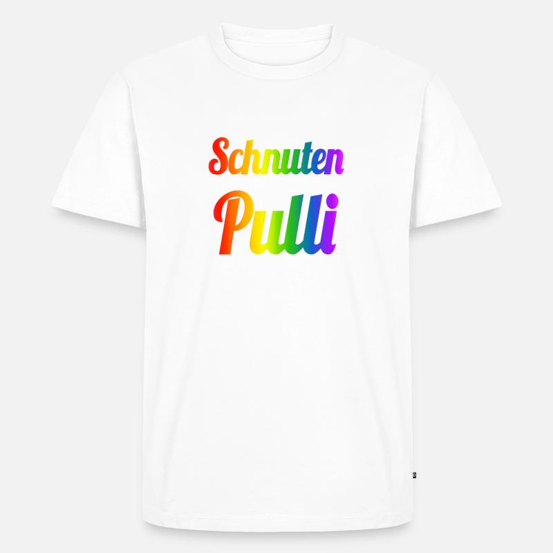 Schnutenpulli in Regenbogen Farben - Männer Premium Bio T-Shirt - Weiß