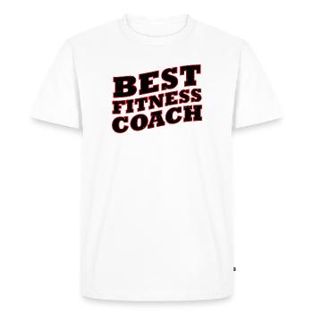 Fitness Coach Sport Trainer Gym - T-shirt Premium bio Homme - blanc - Devant - Nico (187cm)