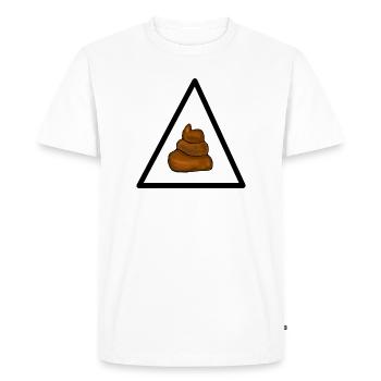 Attention merde, attention merde - T-shirt Premium bio Homme - blanc - Devant - Nico (187cm)