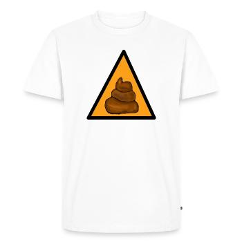 Caution shit - Men's Premium Organic T-Shirt - white - Front - Nico (187cm)