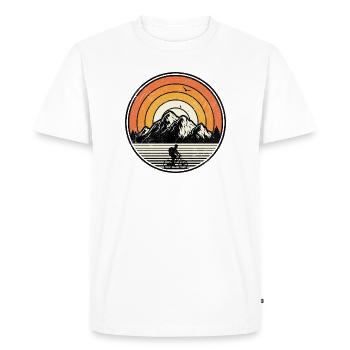 Sunset Mountain Ride - Men's Premium Organic T-Shirt - white - Front - Nico (187cm)