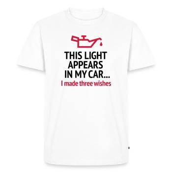 Funny blonde joke driver's license car driving oil - Men's Premium Organic T-Shirt - white - Front - Nico (187cm)