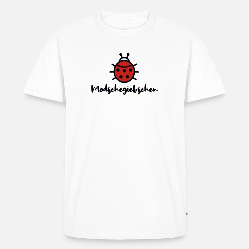 Modschegiebchen Marienkäfer Sächsisch Dialekt - Männer Premium Bio T-Shirt - Weiß