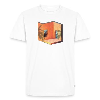 Soleil mer architecture été isométrique palmier - T-shirt Premium bio Homme - blanc - Devant - Nico (187cm)