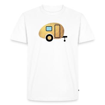 Caravane caravane Glamping Camping Gold Vacances Fan - T-shirt Premium bio Homme - blanc - Devant - Nico (187cm)