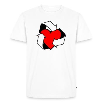 Réutiliser l’amour avec des flèches blanches de cœur - T-shirt Premium bio Homme - blanc - Devant - Nico (187cm)