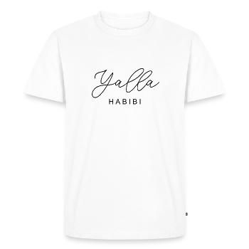 Yalla Habibi Arabe musulman Trésor Islam cadeau - T-shirt Premium bio Homme - blanc - Devant - Nico (187cm)
