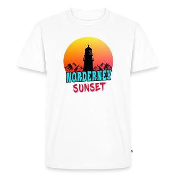 Norderney Sunset lighthouse design / gift idea - Men's Premium Organic T-Shirt - white - Front - Nico (187cm)