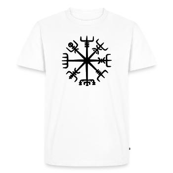 Symbole viking de Vegvisir - Panneaux indicateurs vikings - T-shirt Premium bio Homme - blanc - Devant - Nico (187cm)