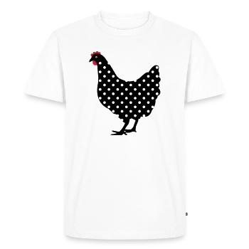 Poulet poule repéré - T-shirt Premium bio Homme - blanc - Devant - Nico (187cm)