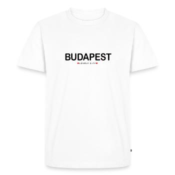 Budapest – Belle ville avec du cœur - T-shirt Premium bio Homme - blanc - Devant - Nico (187cm)