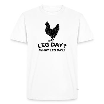 Leg thigh workout toning fitness - Men's Premium Organic T-Shirt - white - Front - Nico (187cm)